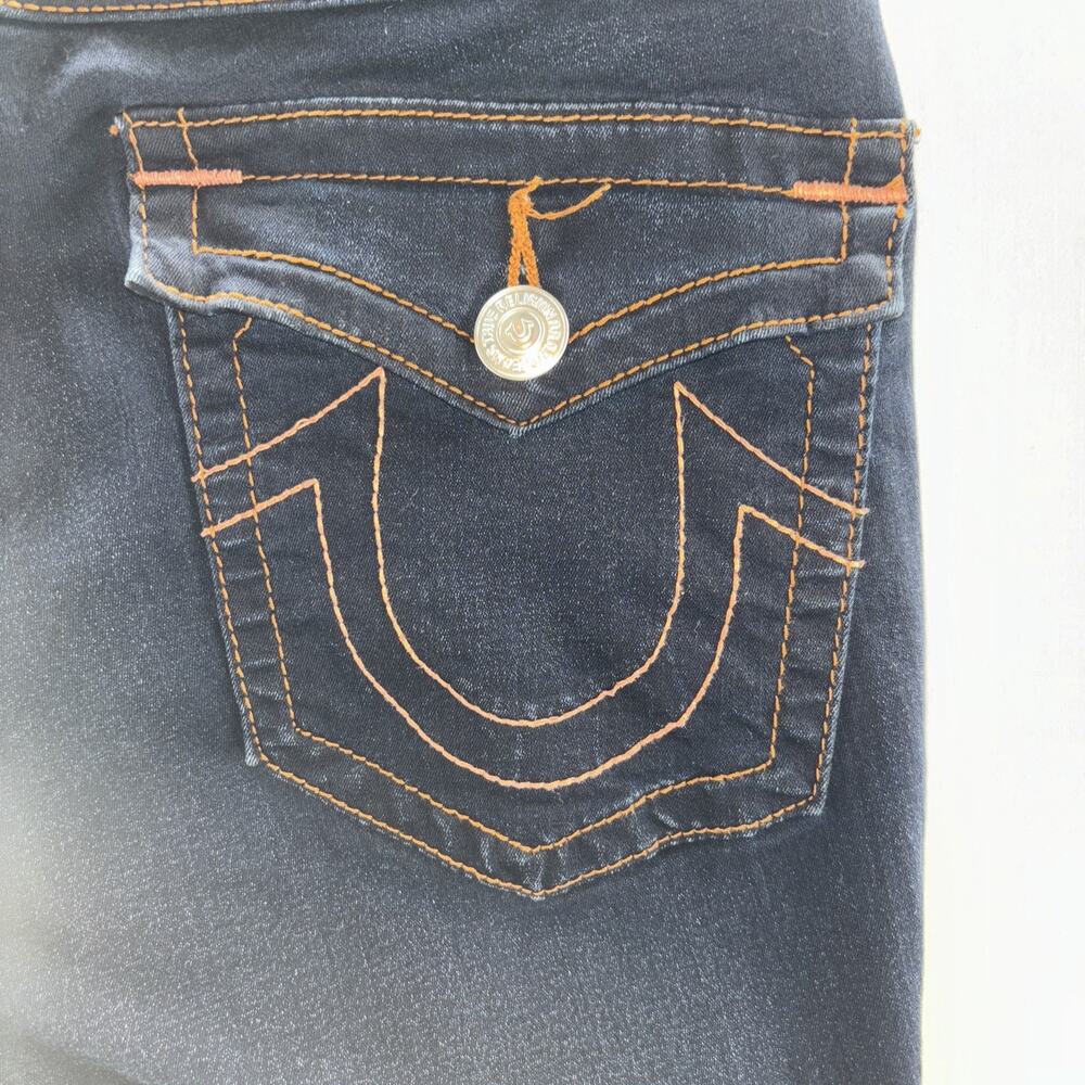 True Religion Jennie Curvy Mid Rise Super Skinny Jeans Size 33W Dark Wash Womens - Picture 9 of 10